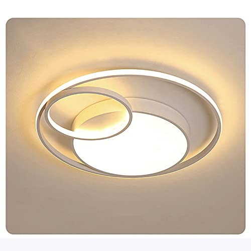JAYEUW Weiß Deckenleuchte Acryl 55W LED Wohnzimmerlampe Warm und romantisch für Wohnzimmer, Schlafzimmer, Büro, Esszimmer von JAYEUW