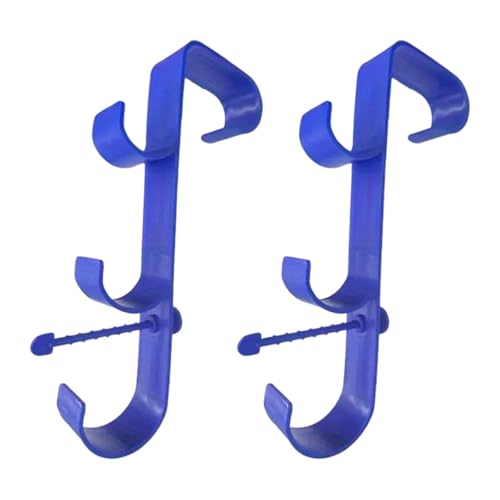 JAYIOLA 2 Stück Above Ground Pool Accessories mit Dreifachem Haken Zum Aufhängen von Reinigungswerkzeugen Und Poolutensilien, Blau, 2 Stück von JAYIOLA