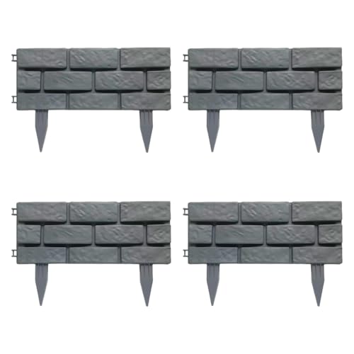 JAYIOLA 4 Stück Gartenzaun Dekorativer Zaun Blumenbeeteinfassung Rasenkante PP Material Wetterbeständig für Zaunabgrenzung Außenbereich 45cm×29.5cm, Grau JAYIOLA 4 Stück Gartenzaun Dekorativer Zaun Blumenbeeteinfassung Rasenkante PP Material Wetterbeständig für Zaunabgrenzung Außenbereich 45cm×29.5cm, Grau von JAYIOLA