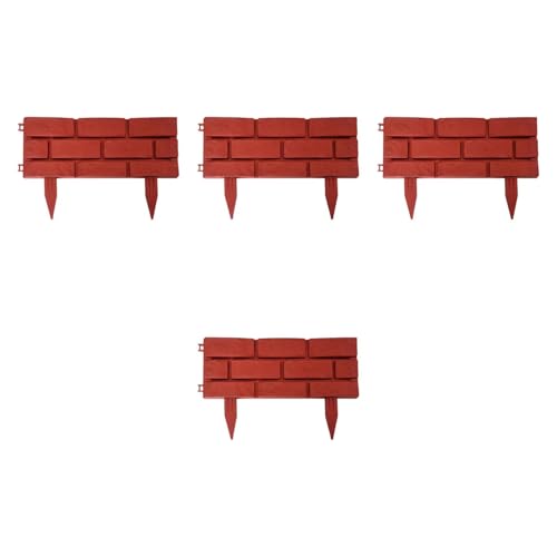 JAYIOLA 4 Stück Gartenzaun Dekorativer Zaun Blumenbeeteinfassung Rasenkante PP Material Wetterbeständig für Zaunabgrenzung Außenbereich 45cm×29.5cm, Rot JAYIOLA 4 Stück Gartenzaun Dekorativer Zaun Blumenbeeteinfassung Rasenkante PP Material Wetterbeständig für Zaunabgrenzung Außenbereich 45cm×29.5cm, Rot von JAYIOLA