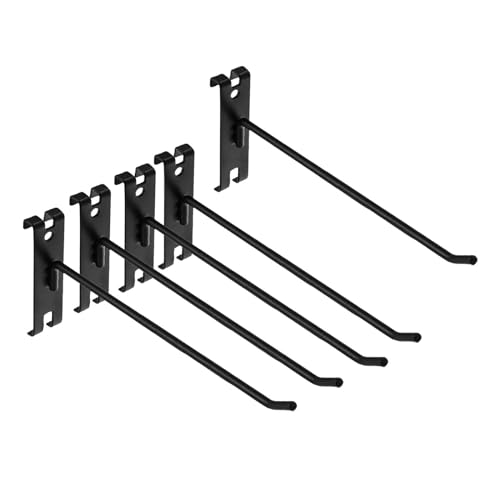 JAYIOLA 5 Stück Wandhaken Kleiderbügel Haken für Gitterwandpaneele Eisen Rostfrei Multifunktional für Garagen-Hauslagerutensilien, schwarz 25cm JAYIOLA 5 Stück Wandhaken Kleiderbügel Haken für Gitterwandpaneele Eisen Rostfrei Multifunktional für Garagen-Hauslagerutensilien, schwarz 25cm von JAYIOLA