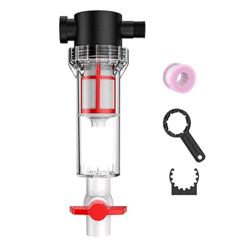 JAYIOLA Aquariumfilter Teichfilter Vorfilter Filterpumpe Wasserreiniger mit Transparentem Gehäuse Zur Visuellen Kontrolle Auslaufsicher für Teiche, 200 Mesh von JAYIOLA