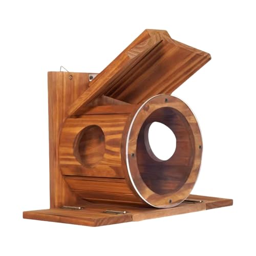 JAYIOLA Außerhalb Holz Eichhörnchen Feeder Eichhörnchen Fütterung Box für Winter Bäume Hinterhof von JAYIOLA