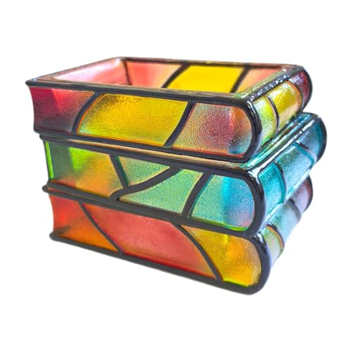 JAYIOLA Dekorativer Buchblumentopf Stilvolle Bücherstapel Vase mit Künstlerischem Design für Innenraum Balkon Geschenk, 3-stufig von JAYIOLA