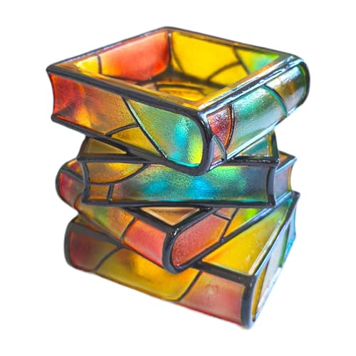 JAYIOLA Dekorativer Buchblumentopf Stilvolle Bücherstapel Vase mit Künstlerischem Design für Innenraum Balkon Geschenk, 4-stufig von JAYIOLA