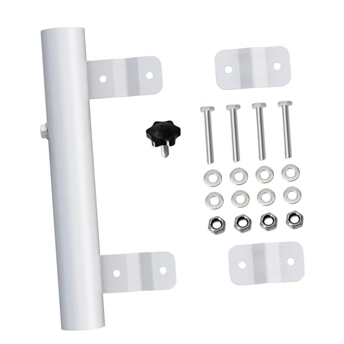 JAYIOLA Fahnenmast Unterstützung Stabil Und Sicher für Reiseanhänger Wohnwagen Lastkraftwagen Außenbereiche für Verschiedene Flaggen, Weißer Sechskantknopf von JAYIOLA