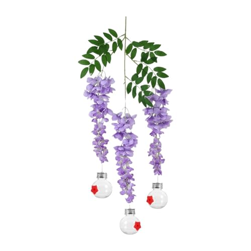 JAYIOLA Glyzinien-Vogelfutterstation als Dekoration für Hof und Garten, Langer Zweig und leichtes Material, Lila von JAYIOLA
