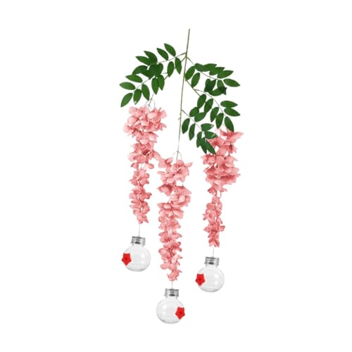 JAYIOLA Glyzinien-Vogelfutterstation als Dekoration für Hof und Garten, Langer Zweig und leichtes Material, Rosa von JAYIOLA