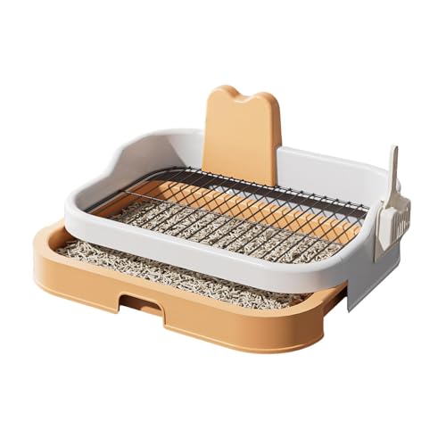 JAYIOLA Hundetoilette Welpenklo Indoor Hundefach Kotwanne mit Anti Rutsch Tablett Pflegeleicht Robustes PP Material für Wohnung Schlafzimmer Hundebesitzer, Orangeweiß JAYIOLA Hundetoilette Welpenklo Indoor Hundefach Kotwanne mit Anti Rutsch Tablett Pflegeleicht Robustes PP Material für Wohnung Schlafzimmer Hundebesitzer, Orangeweiß von JAYIOLA