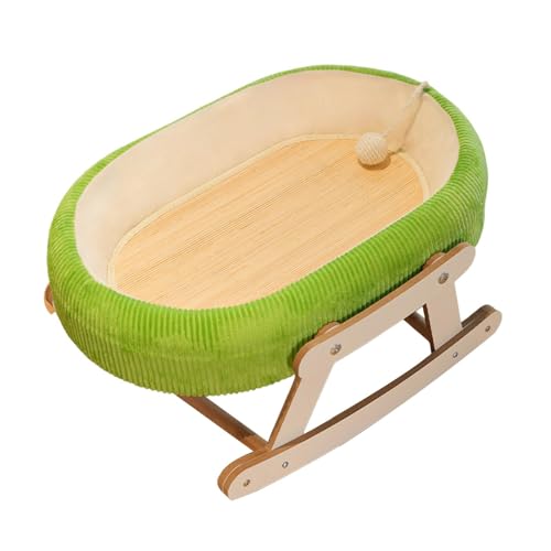 JAYIOLA Katzenhängematte mit Kühler Bambusmatratze Erhöhtes Design Sanftes Schaukeln für Große Katzen, GrÜn JAYIOLA Katzenhängematte mit Kühler Bambusmatratze Erhöhtes Design Sanftes Schaukeln für Große Katzen, GrÜn von JAYIOLA