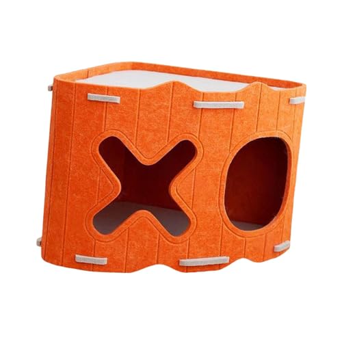JAYIOLA Katzenhaus Als Kratzmöbel Und Katzenhütte EIN Faltbares Katzenbett Und Kratzspielzeug Ganzjährigen Komfort Bietet für Den Innenbereich Als Platzsp, Orange JAYIOLA Katzenhaus Als Kratzmöbel Und Katzenhütte EIN Faltbares Katzenbett Und Kratzspielzeug Ganzjährigen Komfort Bietet für Den Innenbereich Als Platzsp, Orange von JAYIOLA