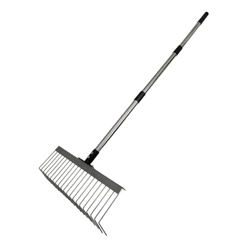 JAYIOLA Laubrechen Vielseitiger Gartenrechen Rasenrechen Und Heurechen mit 21 Zinken Aus Legiertem Stahl Und Ergonomischem Edelstahl Steckgriff für Die Rasen, 125 Cm, 3 Abschnitte JAYIOLA Laubrechen Vielseitiger Gartenrechen Rasenrechen Und Heurechen mit 21 Zinken Aus Legiertem Stahl Und Ergonomischem Edelstahl Steckgriff für Die Rasen, 125 Cm, 3 Abschnitte von JAYIOLA