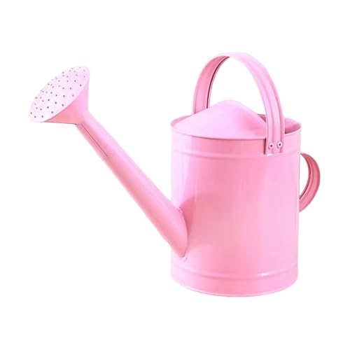JAYIOLA Metall-Gießkanne 4 l mit Sprinklerkopf und Zwei Griffen für den Einsatz im Garten oder Zuhause, Rosa von JAYIOLA