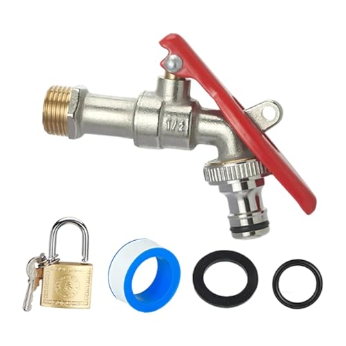 JAYIOLA Outdoor Messing Lockbarer Einhebelgriff für Haus Garten Waschmaschinen Werkstatt Garage Außenanlage, Schnelles 20-mm-Set von JAYIOLA
