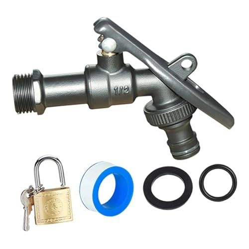 JAYIOLA Outdoor Messing Lockbarer Einhebelgriff für Haus Garten Waschmaschinen Werkstatt Garage Außenanlage, Schwarzes Set von JAYIOLA
