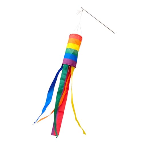 JAYIOLA Rainbow Windsack Flag Dekorative Windfahne Bunte Hängedekoration Wetterfest Polyester Windspiel für Garten Balkon Terrasse Fest JAYIOLA Rainbow Windsack Flag Dekorative Windfahne Bunte Hängedekoration Wetterfest Polyester Windspiel für Garten Balkon Terrasse Fest von JAYIOLA