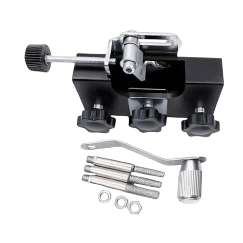 JAYIOLA Schärfgerät für Kettensägen Handkurbel Schärfhilfe Kettenschärfset Aus Aluminiumlegierung für Hohe Langlebigkeit für Werkstatt Garage U, Schwarz von JAYIOLA