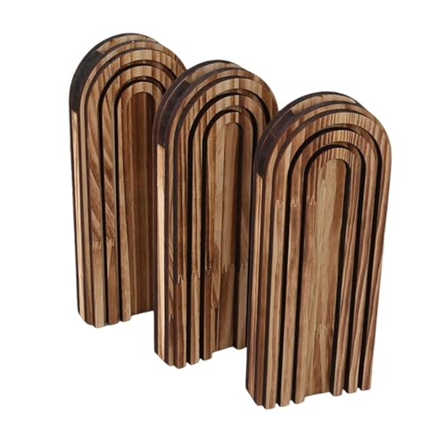 JAYIOLA Wandvase Holzvase Wandhalterung Hänge Dekoration Und Pflanzenhalter Zum Aufhängen von Kunstpflanzen für Eine Gemütliche Atmosphäre Im Schlafzimmer Un, 3er-Packung von JAYIOLA