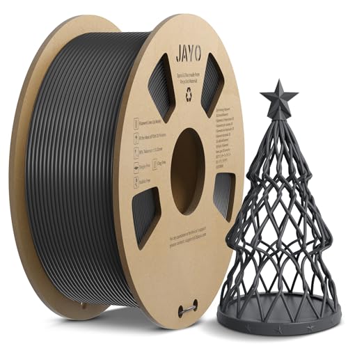 JAYO AntiString PLA Filament 1.75mm, APLA 3D Drucker Filament für Schnelles Drucken, Weniger Fädenziehen, Neatly Wound Filament PLA Maßgenauigkeit +/- 0.02mm, 1.1KG Spule(2.42 LBS), APLA Grau von JAYO