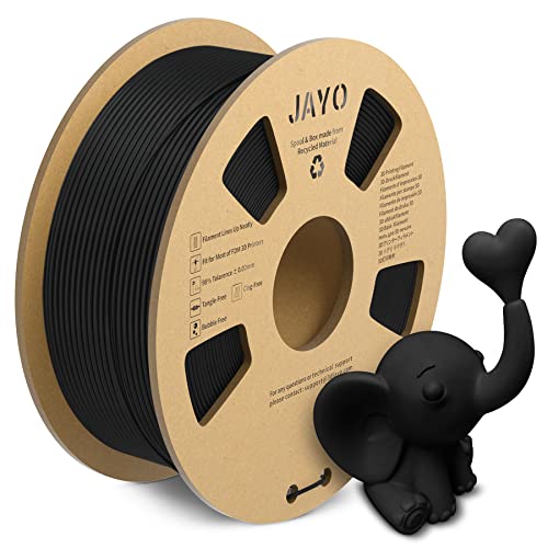 JAYO Matte PLA Filament 1.75mm, 3D Drucker Filament PLA Matte 1.1KG, Neatly Wound Filament, Maßgenauigkeit +/- 0.03 mm, 1.1 KG Spule(2.42 LBS), 363 Meters, PLA Matte Schwarz von JAYO