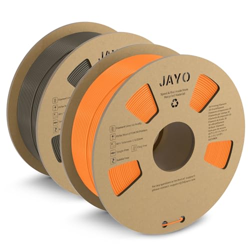 JAYO Matte PLA Filament 1.75mm, 3D Drucker Filament PLA Matte 1.1KG, Neatly Wound Filament, Maßgenauigkeit +/- 0.03 mm, 1.1 KG Spule(2.42 LBS), 2 Pack, PLA Matte 2.2KG Insgesamt, Orange+Lehmfarbe von JAYO