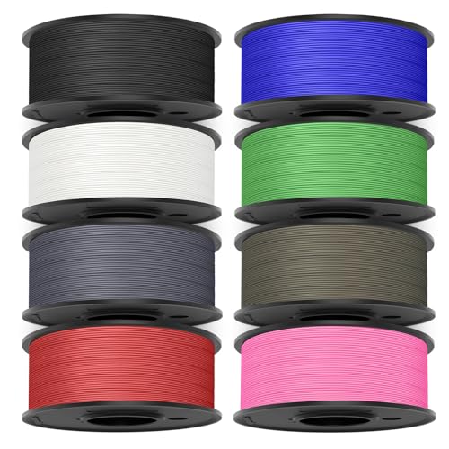 JAYO Matte PLA Filament 1.75mm, PLA Matte 3D Drucker Filament Bundle Multicolor, 250g Spule, 8 Packs, Total 2kg JAYO Matte PLA Filament 1.75mm, PLA Matte 3D Drucker Filament Bundle Multicolor, 250g Spule, 8 Packs, Total 2kg von JAYO