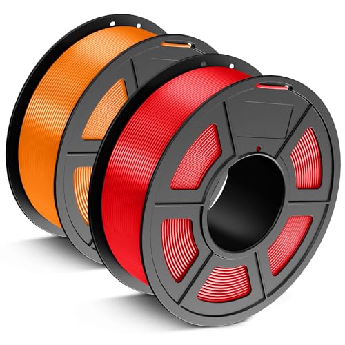JAYO PLA+ Filament 1.75mm, Erhöhte Zähigkeit PLA Plus Filament-3D-Druckmaterialien, Maßgenauigkeit +/- 0.02mm, Neatly Wound,1.1 kg Spule(2.42 LBS), 2 Packs PLA+ Rot+Orange von JAYO