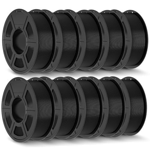 JAYO PLA+ Filament 1.75mm Schwarz 1.1kg*10, Nackte Wunde PLA Plus 3D Drucker Filament, Maßgenauigkeit +/- 0.02mm, für die meisten FDM 3D-Drucker von JAYO