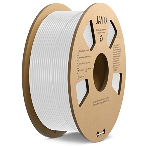 JAYO PLA Filament 1.75 mm, 3D Drucker Filament, Maßgenauigkeit +/- 0.02mm, 1.1 KG Spule (2,4 lbs), Sauber Gewickeltes Filament, Weiß 1100G von JAYO
