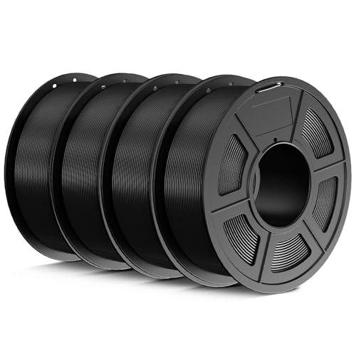 JAYO PLA Filament 1.75mm 4.4KG, PLA 3D Drucker Filament Bundle, 1.1 kg pro Spule, 4 Spulen, Mehrfarbig für die meisten FDM 3D Drucker(Schwarz) von JAYO