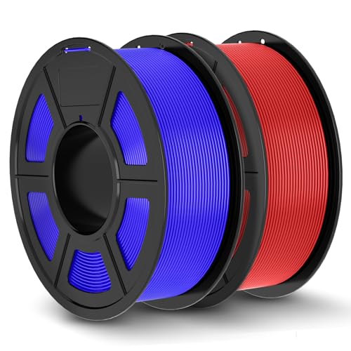 JAYO PLA+ Filament 1.75mm Blau+Rot total 2.2kg (1.1kg/spule*2), PLA Plus Filament-3D-Druckmaterialien, Maßgenauigkeit +/- 0.02mm, Neatly Wound von JAYO