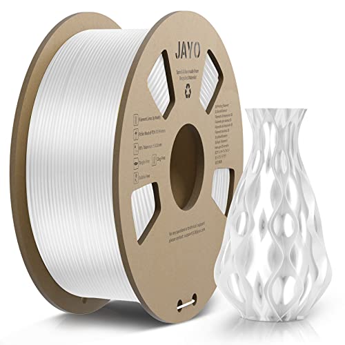 JAYO PLA Silk Filament 1.75mm, Shiny PLA 3D Drucker Filament, 1.1kg Spulen, Neatly Wound Filament, Maßgenauigkeit +/- 0.02, Silk PLA Weiß von JAYO