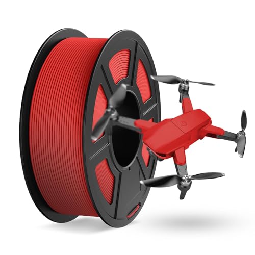 JAYO Rapid Matte PETG Filament 1.75mm, High Speed 50-600mm/s 3D Drucker Filament, Dimensionsgenauigkeit +/- 0.02mm für die meisten FDM 3D Drucker, 1.1kg/Spule(2,43lbs), MatteRot von JAYO