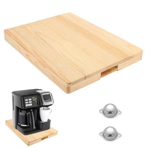 Schiebewanne für Kaffeemaschine, Geräteschieber, 360° Rolltablett mit Rädern und Bremse für Küchenarbeitsplatte, ausziehbare Matte für Ninja-Luftfritteuse, Kaffeekanne unter dem Schrank, 30,5 cm B x von JAYOBGO