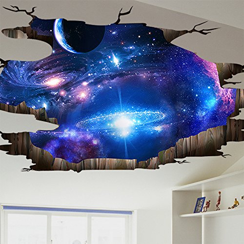 JAYSK 3D dreidimensionale Wandaufkleber Wandbehänge kreative Universum Himmel Decke Tapetenaufkleber 113 * 58cm von JAYSK