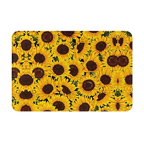 JAYWIS Fußmatte mit gelben Sonnenblumen-Aufdruck, weicher Eingangsteppich, rutschfeste Fußmatte für drinnen und draußen, waschbar, 40 x 60 cm von JAYWIS