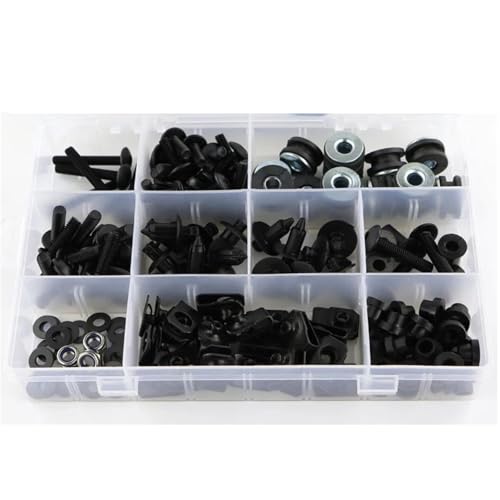 JAYWIS Karosserieschrauben Motorradschrauben Für Y&amaha YZF R6 2003 2004 2005 R6S 2006-2009 Verkleidungsschrauben-Set Clips Muttern Stahlscheiben Befestigungselemente Schraubensatz(SCHWARZ) von JAYWIS