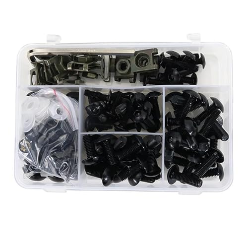 JAYWIS Karosserieschrauben Motorradschrauben Und -muttern Für Aprilia RSV4 RSV1000R RS125 RS250 RS4 125 50 SL750 Shiver Mana 850 Verkleidungsschrauben-Set Schraubensatz(SCHWARZ) von JAYWIS