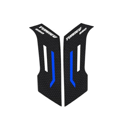 JAYWIS Kraftstoff Tank Pads Schutz Aufkleber Aufkleber Gas Knie Grip Traktion Pad Seite Sticke Für Aprilia Tuareg 660 2022 Kratzer auf den Tankpads (Farbe : Blau) von JAYWIS