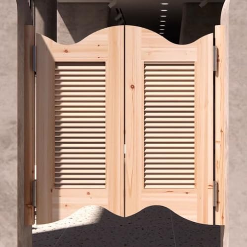 JAYWIS Schwingtür Schwingtüren aus Unlackiertem Holz, Cowboy-Tür im Western-Stil mit Metallscharnieren, Saloon-Tür mit Lamellen für Emporium/Garten/Öffentliche Toilette/Balkon (Color : B, Size : WxH JAYWIS Schwingtür Schwingtüren aus Unlackiertem Holz, Cowboy-Tür im Western-Stil mit Metallscharnieren, Saloon-Tür mit Lamellen für Emporium/Garten/Öffentliche Toilette/Balkon (Color : B, Size : WxH von JAYWIS
