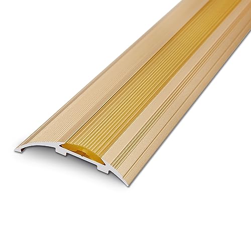 JAYWIS Übergangsprofil Schwellenkantenübergang mit Anti-Rutsch-Nut, Kantenschutzleiste für Fliesen/Holz/Teppich/Laminat, Breite Verbindungsleiste für Unebene Böden (Color : Gold) von JAYWIS