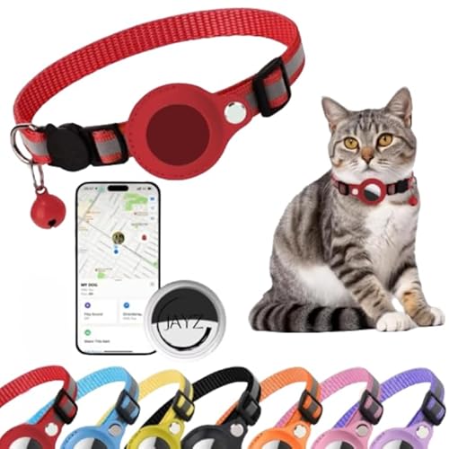 JAYZ Katzenhalsband + Tracker/Ortungsgerät, Bluetooth, ohne Vertrag, für Apple iOS/Android/kompatibel mit Apple Airtag, Sicherheit gegen Würgen für Kätzchen, Katzen von JAYZ