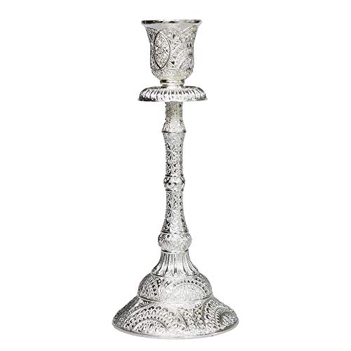 JAZPlayer Silberner Shabbat Kerzenhalter mit Deluxe Gravur Design Premium Silber Kerzenständer als Judaica Geschenk JAZPlayer Silberner Shabbat Kerzenhalter mit Deluxe Gravur Design Premium Silber Kerzenständer als Judaica Geschenk von JAZPlayer