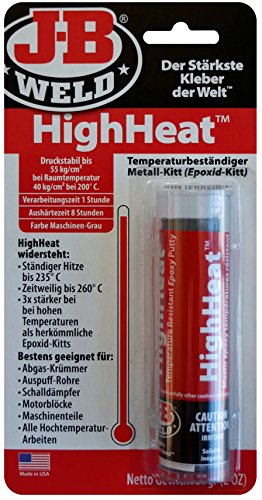 JB Weld 8297-DEU HighHeat, hitzebeständiger Epoxid-Metall-Kitt für alle Hochtemperatur-Arbeiten von J-B Weld