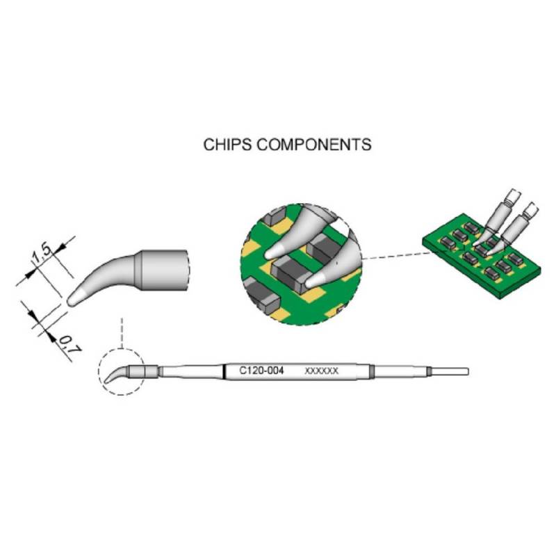 JBC Tools Lötkolben JBC Tools C120004 Entlötspitze gebogen Spitzen-Größe 0.7 mm Inhalt 1, C120004 von JBC Tools