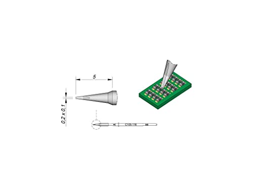 JBC Lötspitze Serie C105, Meißelform, C105116/0,2 x 0,1 mm, gerade C105116 (Entloetkartusche Entloetpatrone Entloetspitze Entlötkartusche Entlötpatrone Entlötspitze Loetkartusche Loetpatrone) von JBC