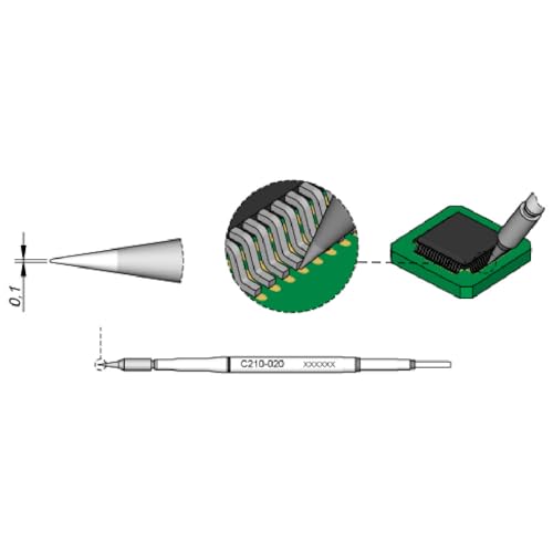 JBC Lötspitze Serie C210, Rundform, C210020/Ø 0,1 mm, gerade C210020 (Lötkartusche Lötpatrone Loetspitze Loetkartusche Loetpatrone T210-A AD2210 2210 C210) JBC Lötspitze Serie C210, Rundform, C210020/Ø 0,1 mm, gerade C210020 (Lötkartusche Lötpatrone Loetspitze Loetkartusche Loetpatrone T210-A AD2210 2210 C210) von JBC