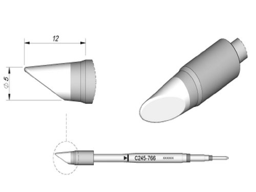 JBC Lötspitze Serie C245 Meißelform, C245770/2,4 x 0,3 mm, gerade, High Thermal C245770 (Lötkartusche 2045 2245 Loetkartusche Loetspitze Lötpatrone Loetpatrone Meißelspitze C245 bleifrei) von JBC