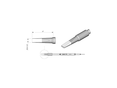 JBC Lötspitze Serie C245 Meißelform, C245775/3,2 x 1,2 mm, gerade, High Thermal C245775 (Lötkartusche 2045 2245 Loetkartusche Loetspitze Lötpatrone Loetpatrone Meißelspitze C245 bleifrei) von JBC