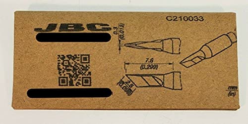 JBC Lötspitze Serie C210, Sonderform, C210033/2,5 mm, Klinge C210033 (2210 AD2210 C210 Loetkartusche Loetpatrone Loetspitze Lötkartusche Lötpatrone T210-A) von JBC
